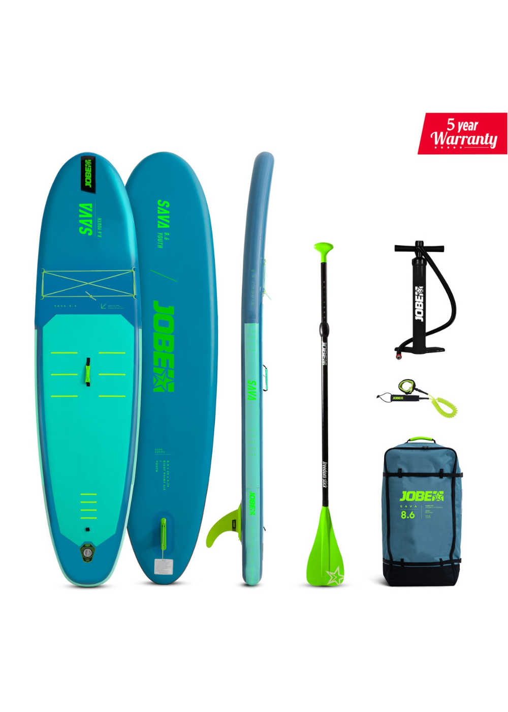 Jobe Inflatable Stand Up Paddle Board Package (SUP) - Sava 8.6 - Jobe Sports Australia