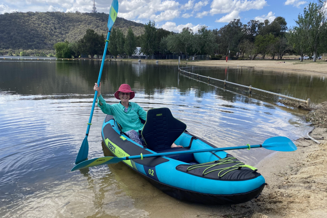 Jobe Croft kayak with a paddle